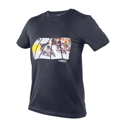 NEO Munkavédelmi póló, motorkerékpár minta, 100% pamut, 180g/m2