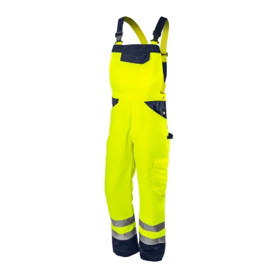 NEO Láthatósági kantáros munkásnadrág, lélegző, 240gsm, Polyester+pamut, sárga, S