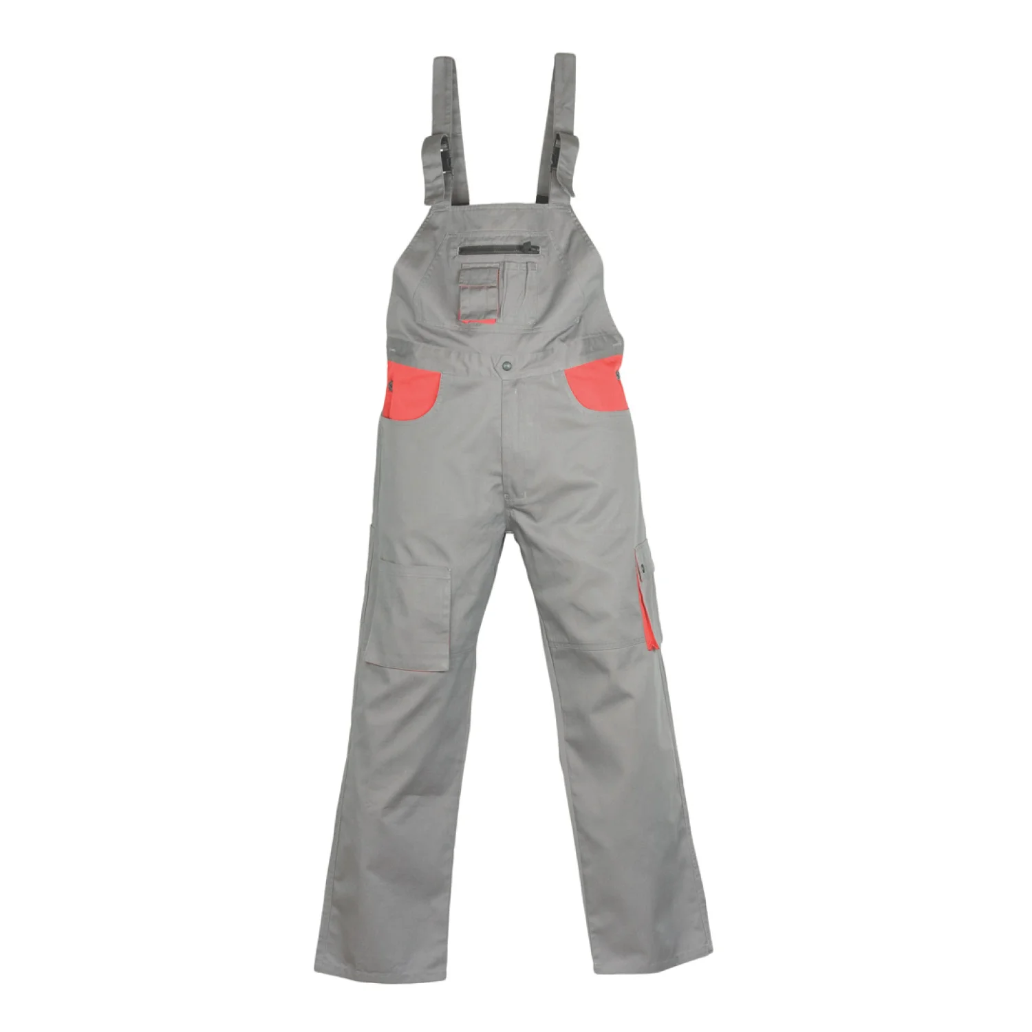 Lacuna Work Bib & Brace CLASSIC PLUS grey/red