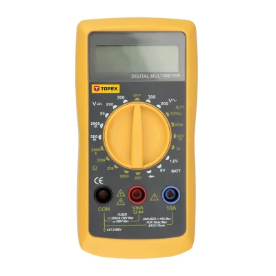 TOPEX Multiméter digitális, AC V, DC A, DC V, ellenállás, dióda, akku mérő 1.5V, 9V mérőeszköz