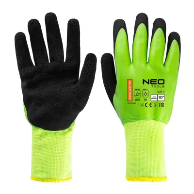 NEO Munkakesztyű AquaWinter, hőszigetelt, vízálló, dupla latex bevonatú poliészter, 10"