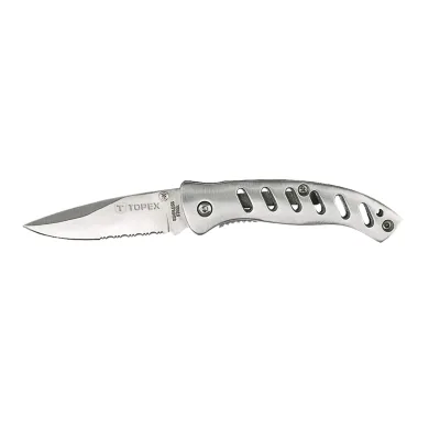 TOPEX Kés, összecsukható kés retesszel, 8cm penge, teljes 185mm festő- és burkolószerszám