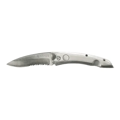 TOPEX Kés, összecsukható kés retesszel, 8cm penge, teljes 205mm festő- és burkolószerszám