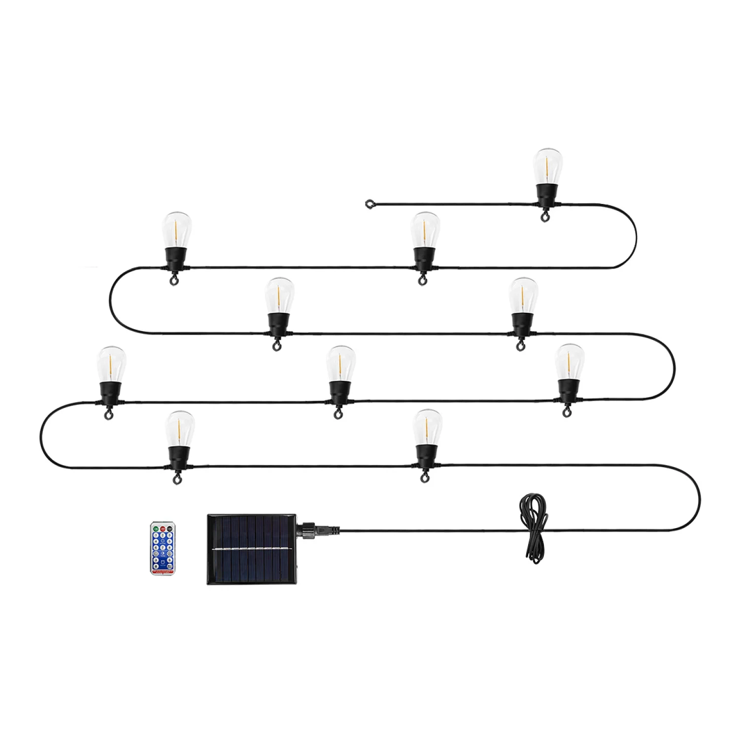 NEO Kerti fényfűzér, napelemes, 6.5m, 10db LED, távirányító