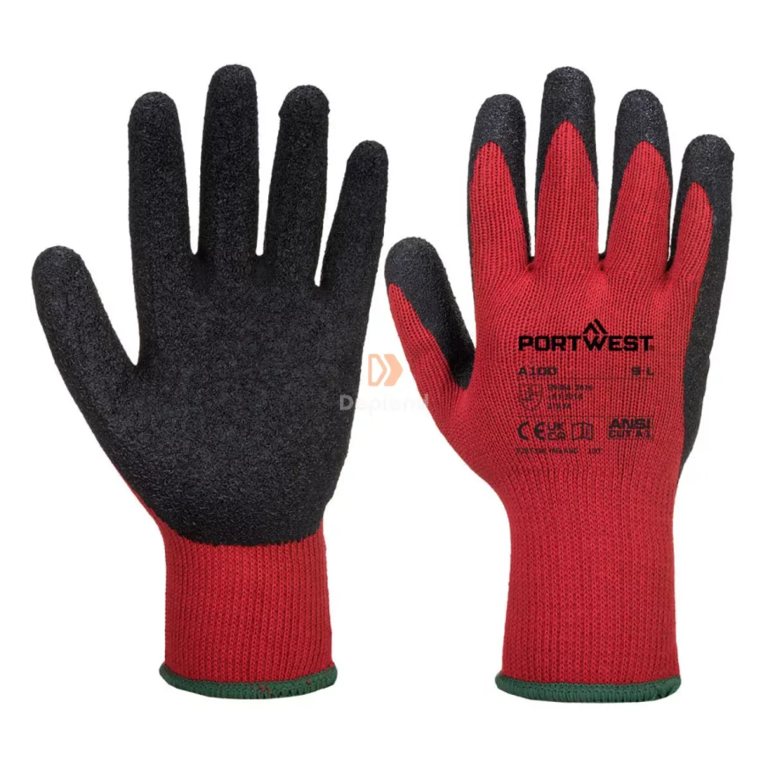Portwest Latex mártott kesztyű piros / fekete