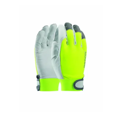 Kombinált kesztyű ARDON®HOBBY REFLEX értékesítési címkével hi-vis bőrkesztyű