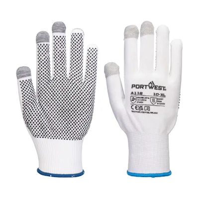 Portwest Grip 13 PVC pöttyös érintőképernyős kesztyű (12 pár)