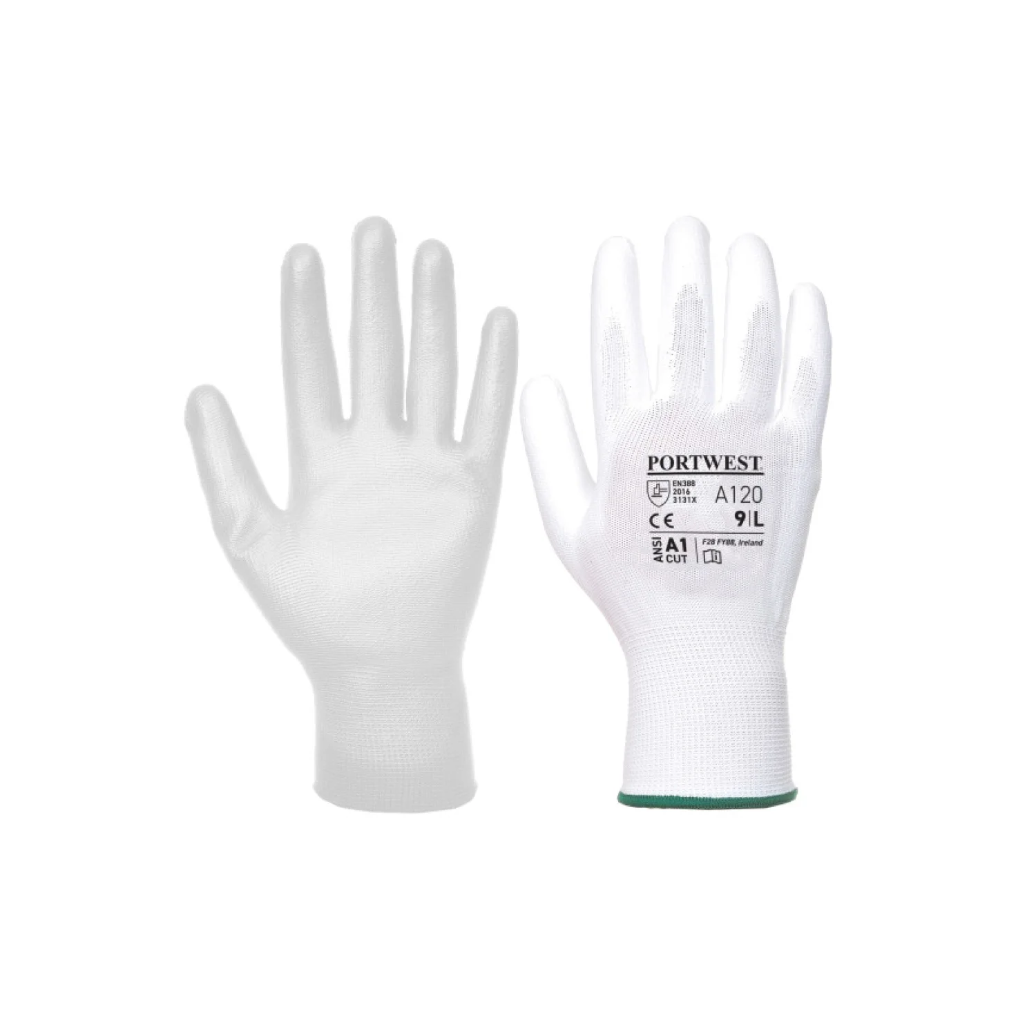 Portwest Nylon védőkesztyű PU tenyérmártott fehér