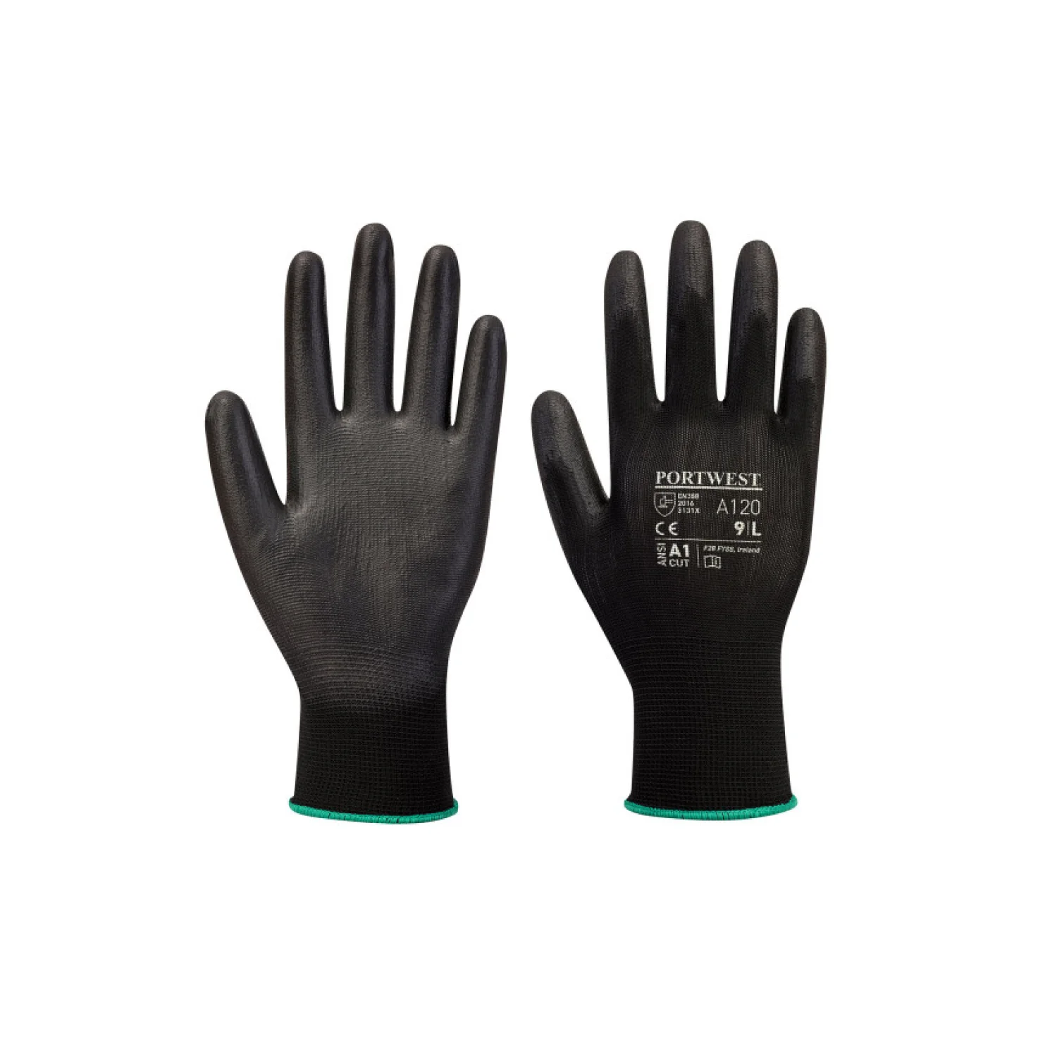 Portwest Nylon védőkesztyű PU tenyérmártott fekete