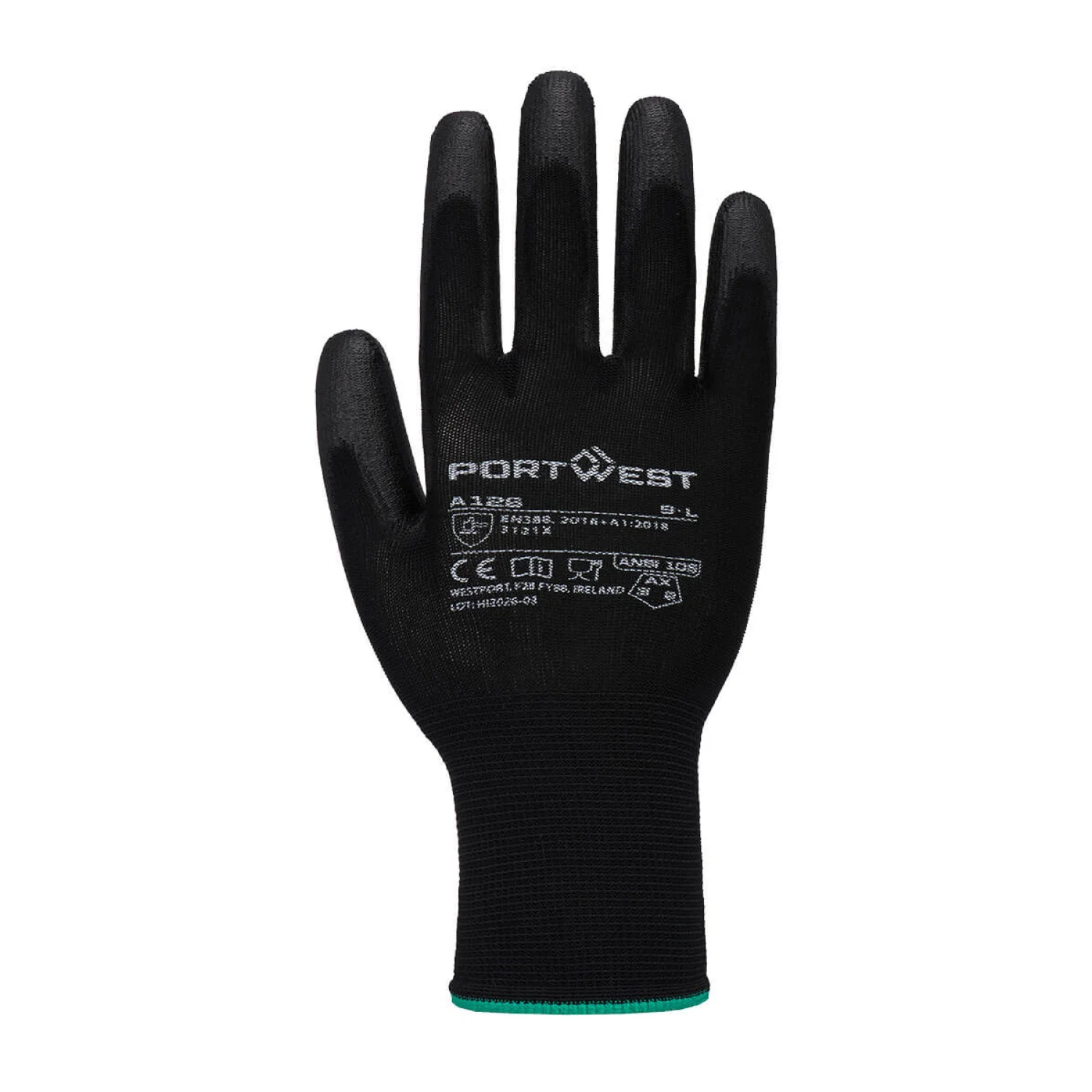 Portwest Grip 13 PU mártott védőkesztyű fekete