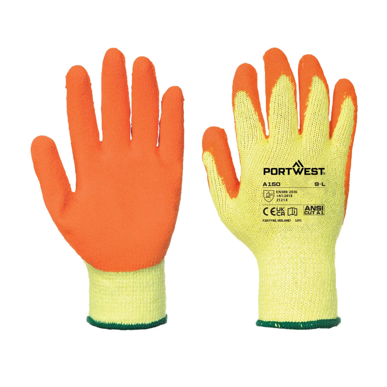 Portwest Classic Grip latex kesztyű narancs
