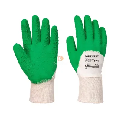 Portwest Latex mártott kesztyű nyitott kézháttal