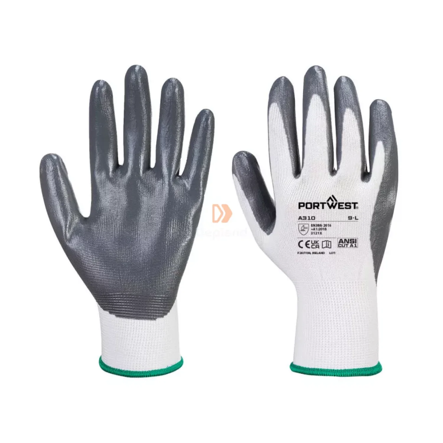 Portwest Flexo Grip nitril kesztyű szürke / fehér
