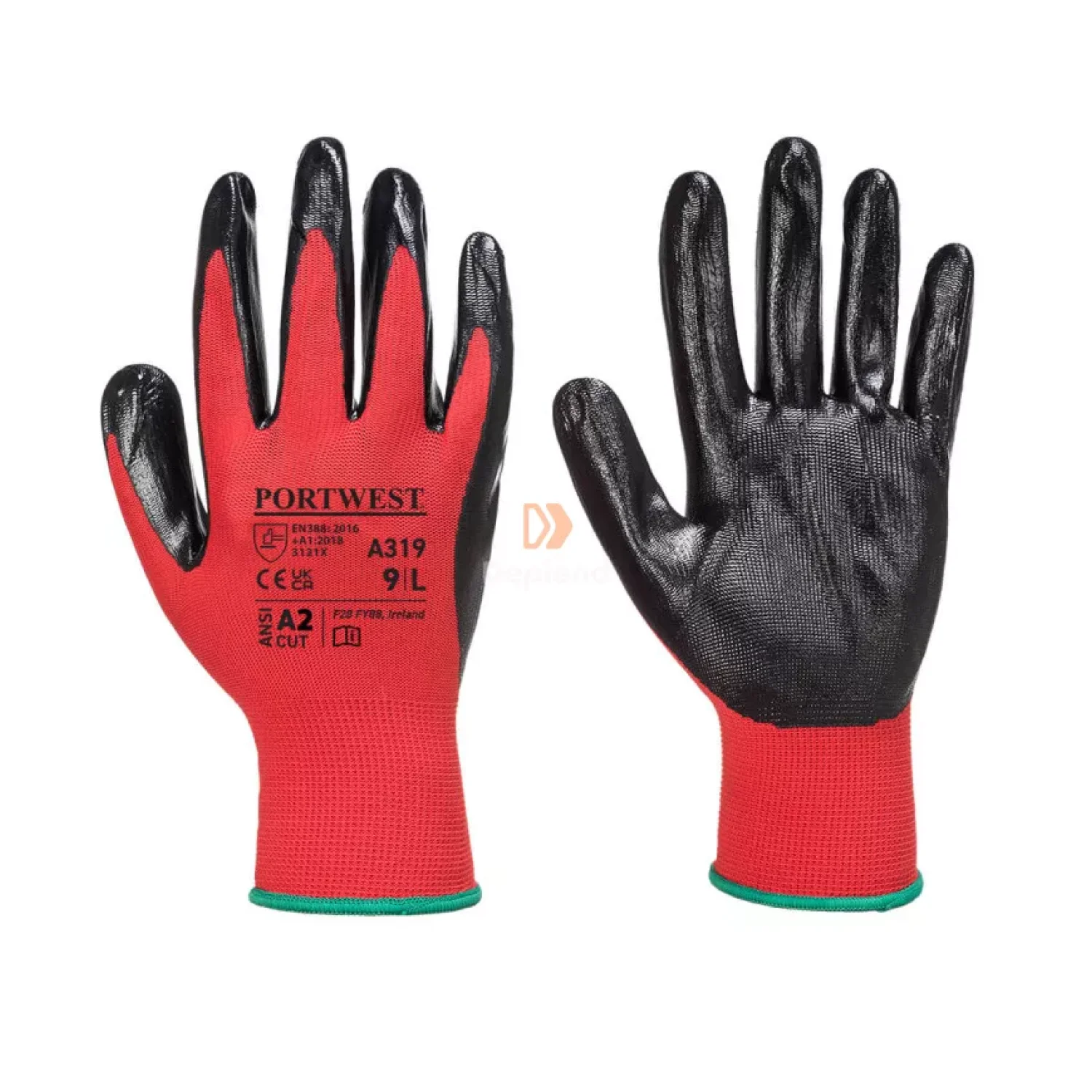 Portwest Flexo Grip nitril kesztyű (kisker csomagolás) piros / fekete