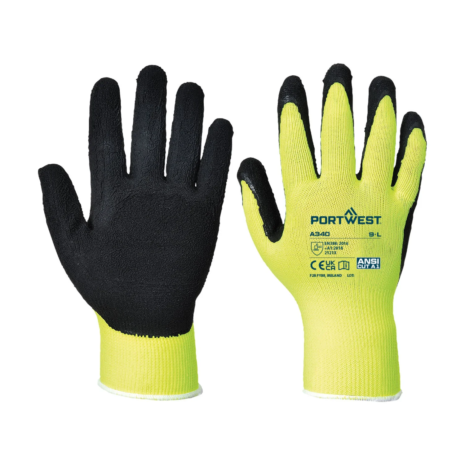 Portwest A340 - Hi-Vis Grip védőkesztyű sárga