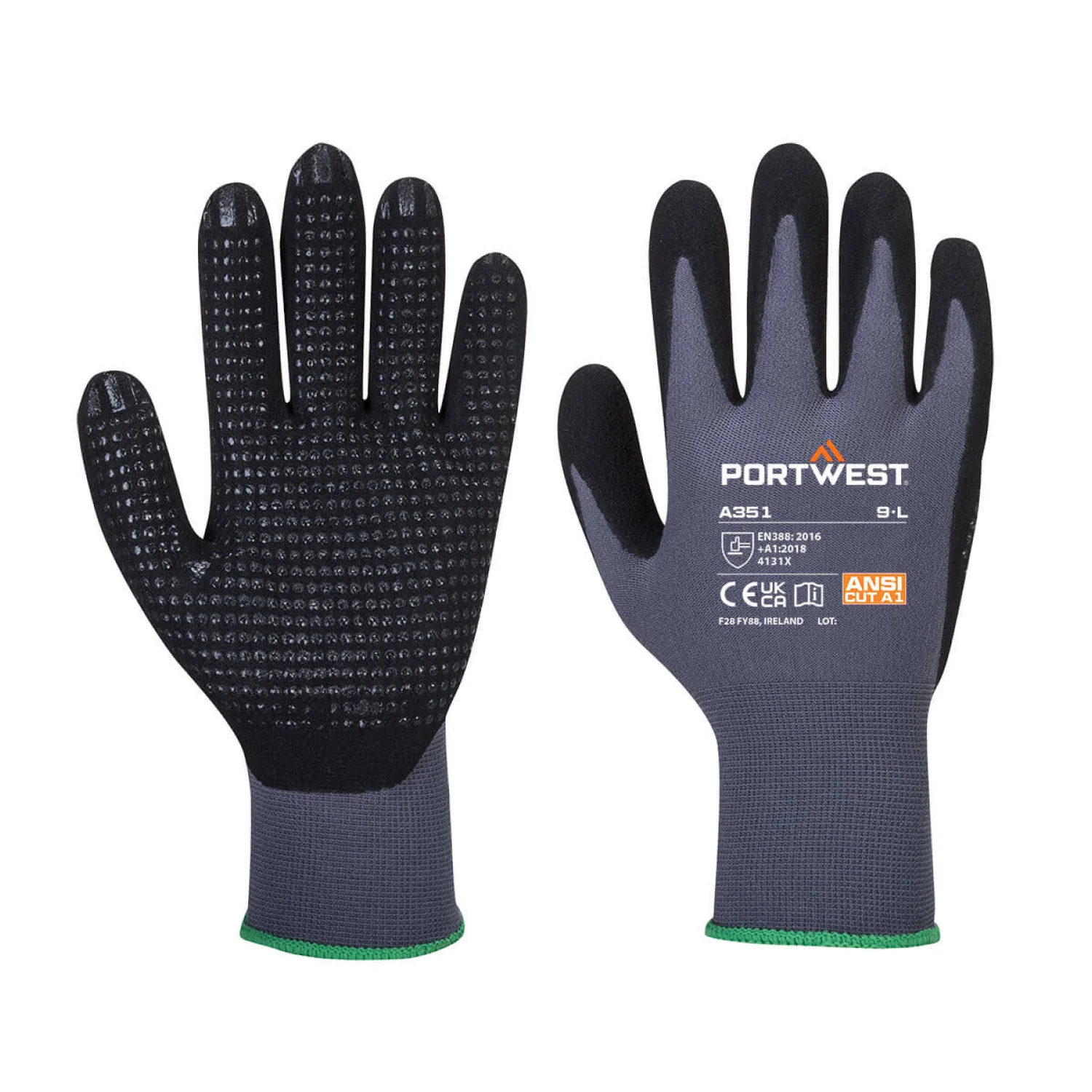 Portwest DermiFlex Plus védőkesztyű szürke/fekete