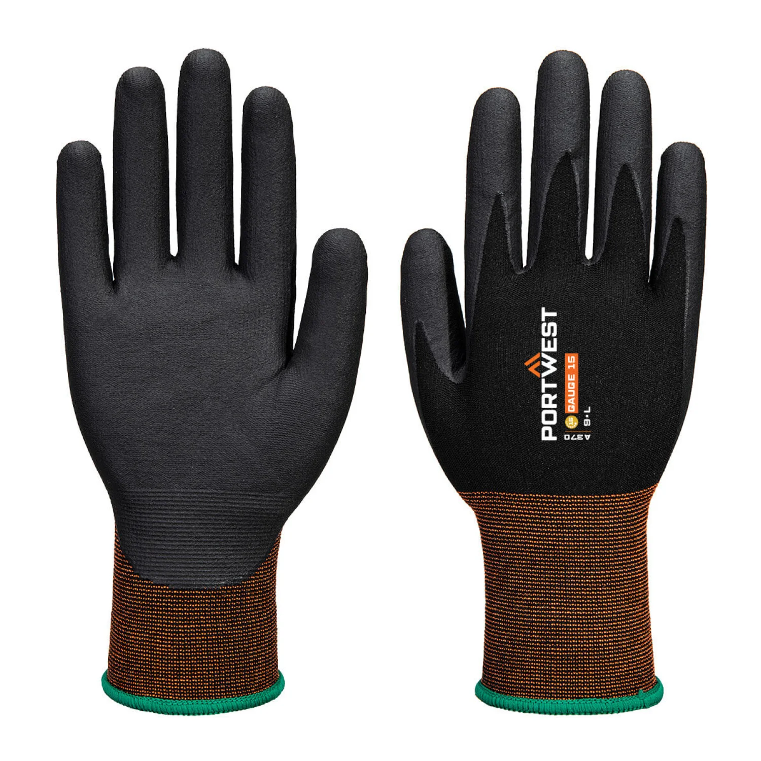 Portwest GP Grip 15 Nitril Mikrohabos kesztyű Fekete