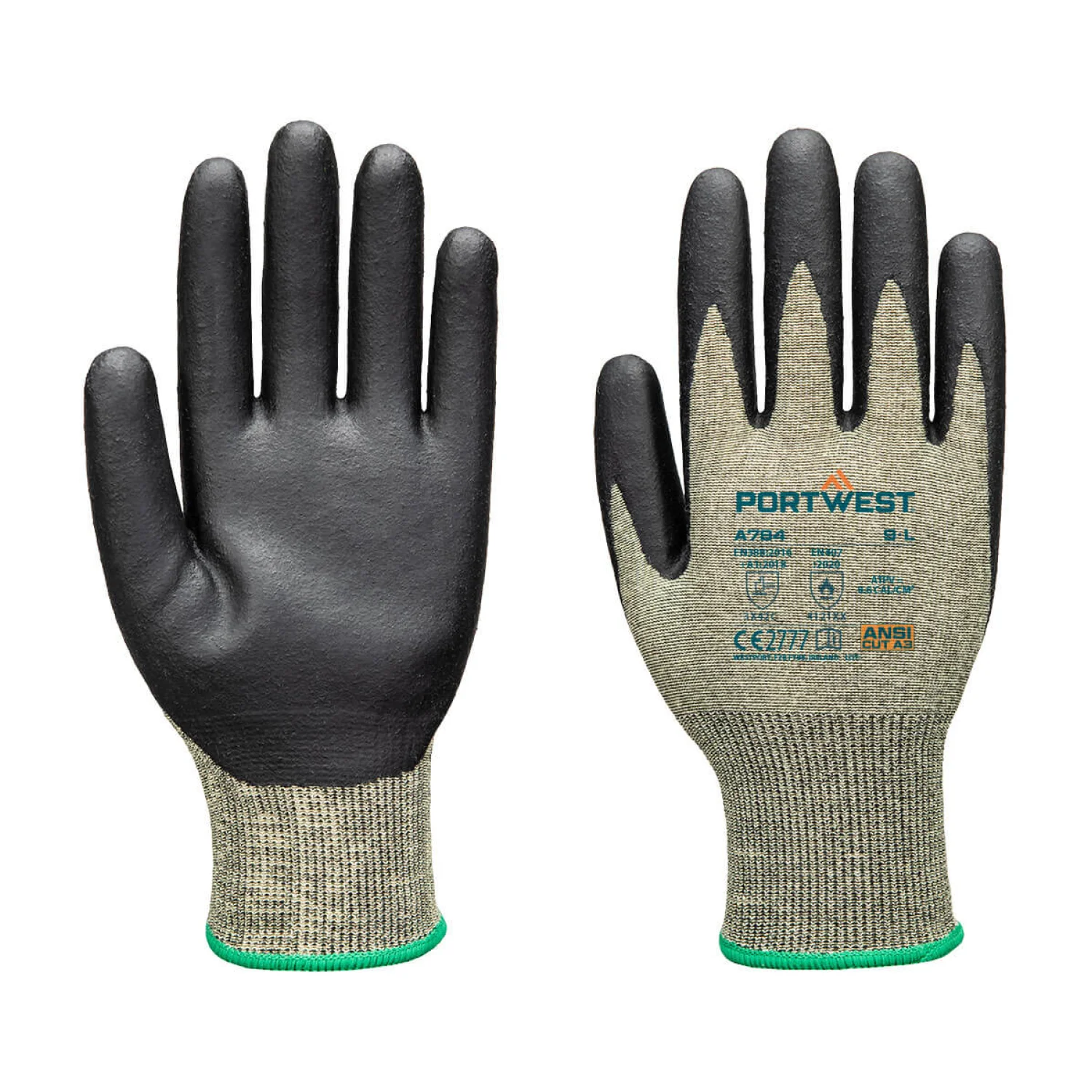 Portwest Arc Grip 18C Level 1 kesztyű Zöld/Fekete