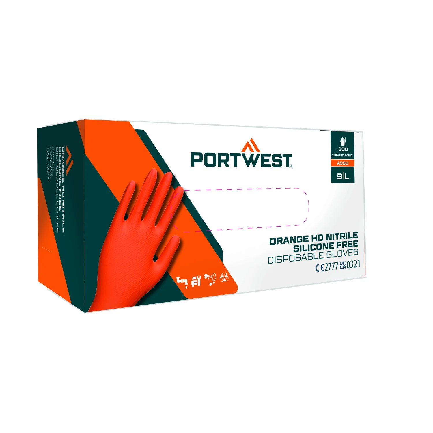 Portwest Orange HD egyszerhasználatos kesztyű (100 db) narancs
