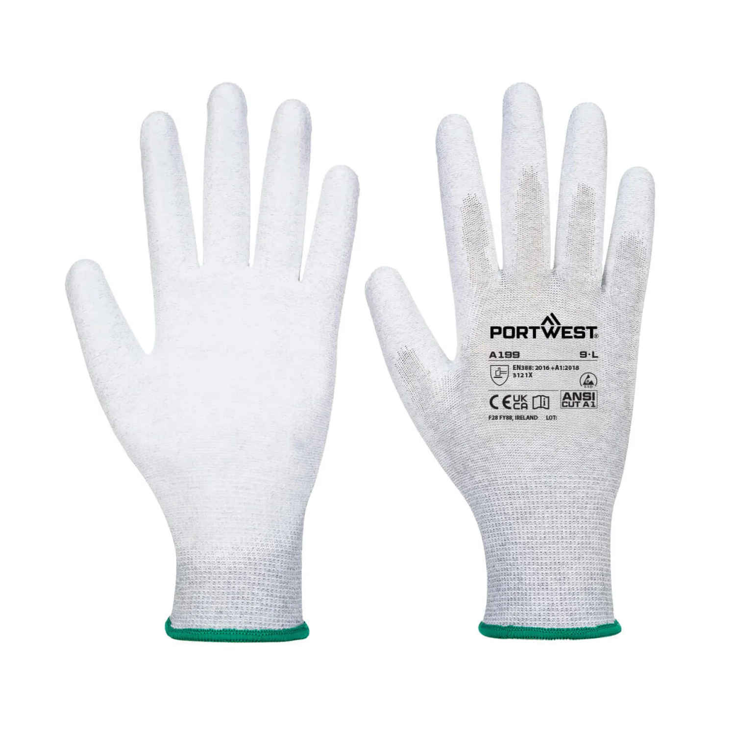 Portwest ESD tenyérbevont védőkesztyű multipack (12 pár) szürke