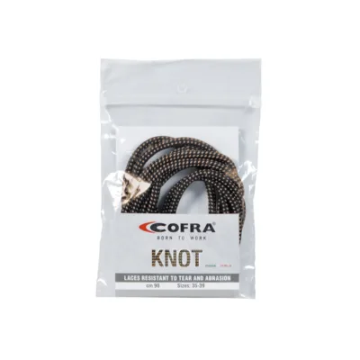 COFRA Knot FEKETE/VILÁGOSBARNA CM.130 cipőfűző 130 cm
