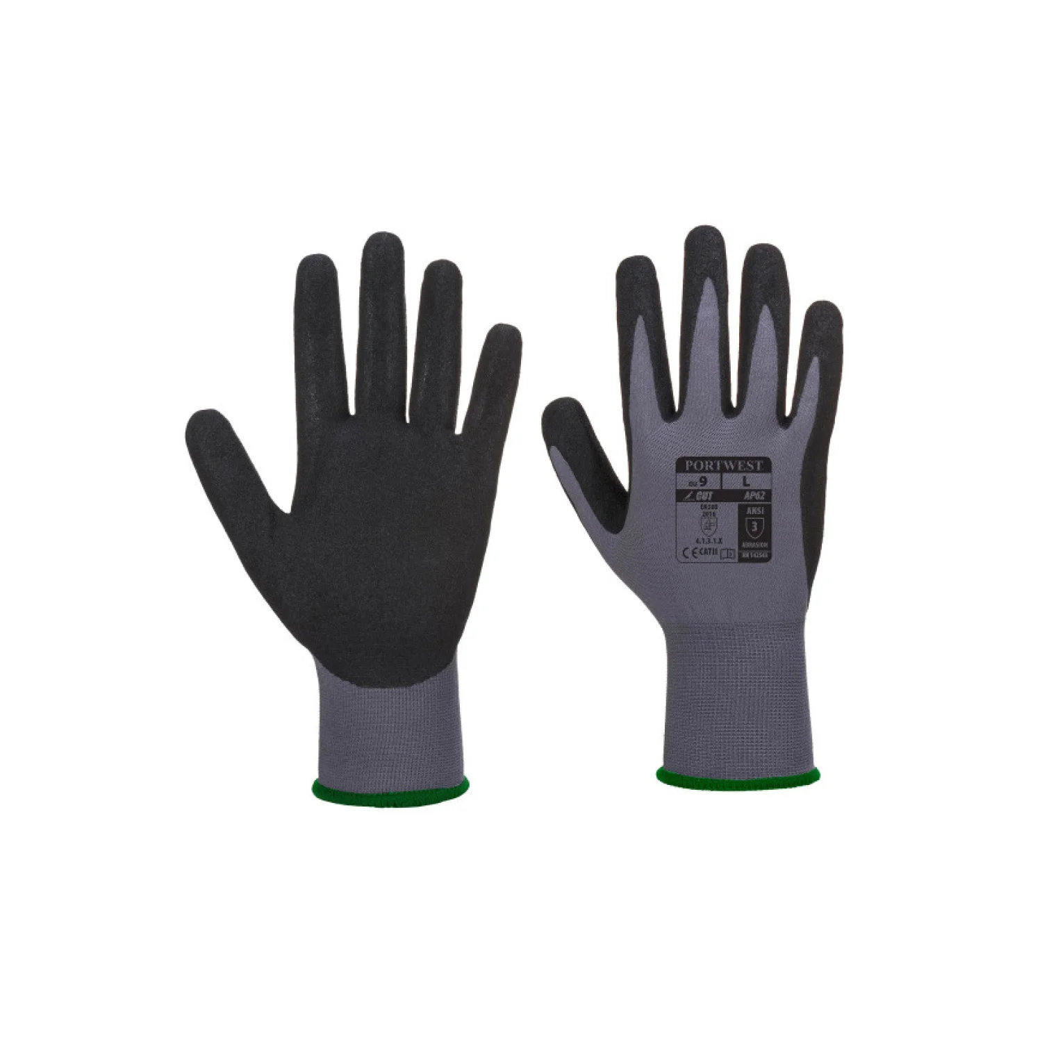 Portwest Dermiflex Aqua védőkesztyű szürke/fekete
