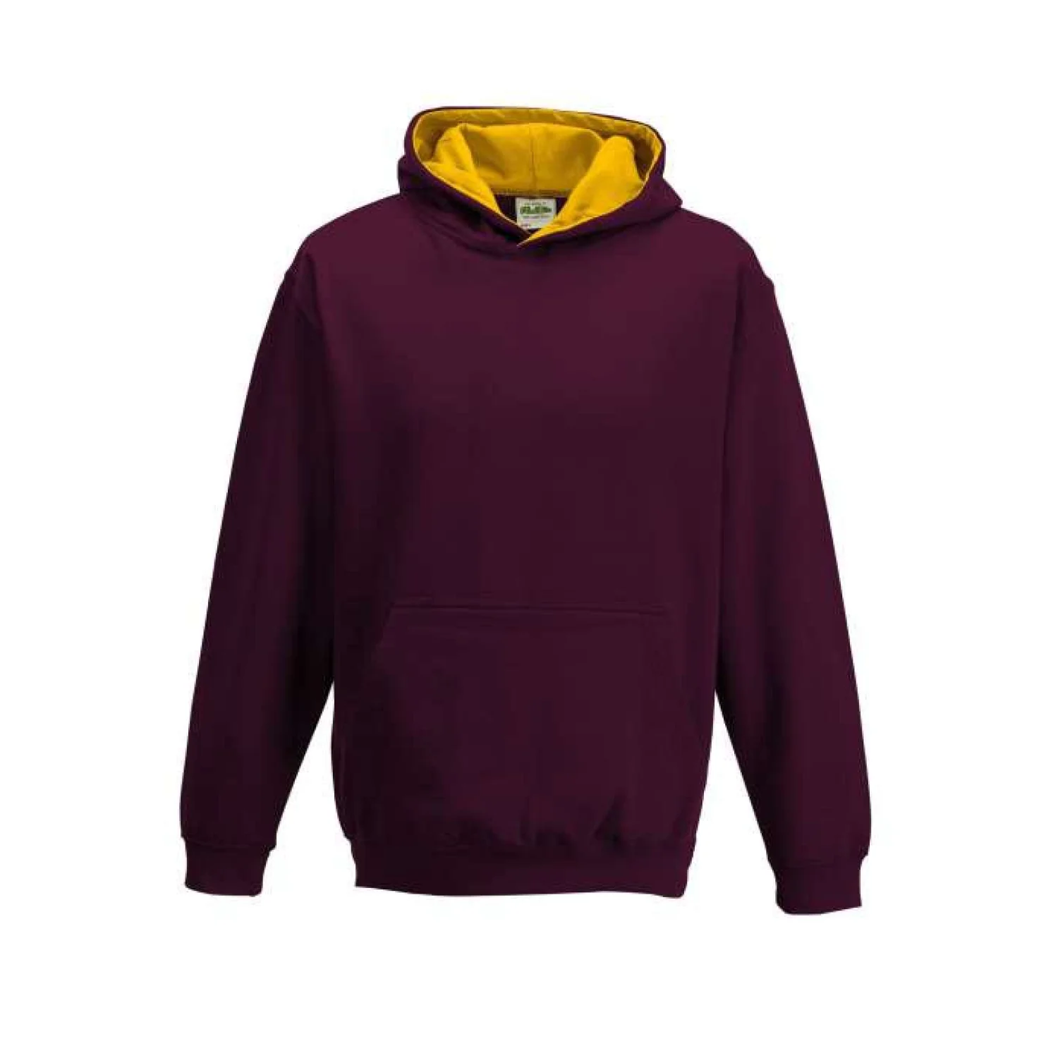 Just Hoods Gyermek varsity kapucnis pulóver pulóverek és kardigán Burgundy/Gold