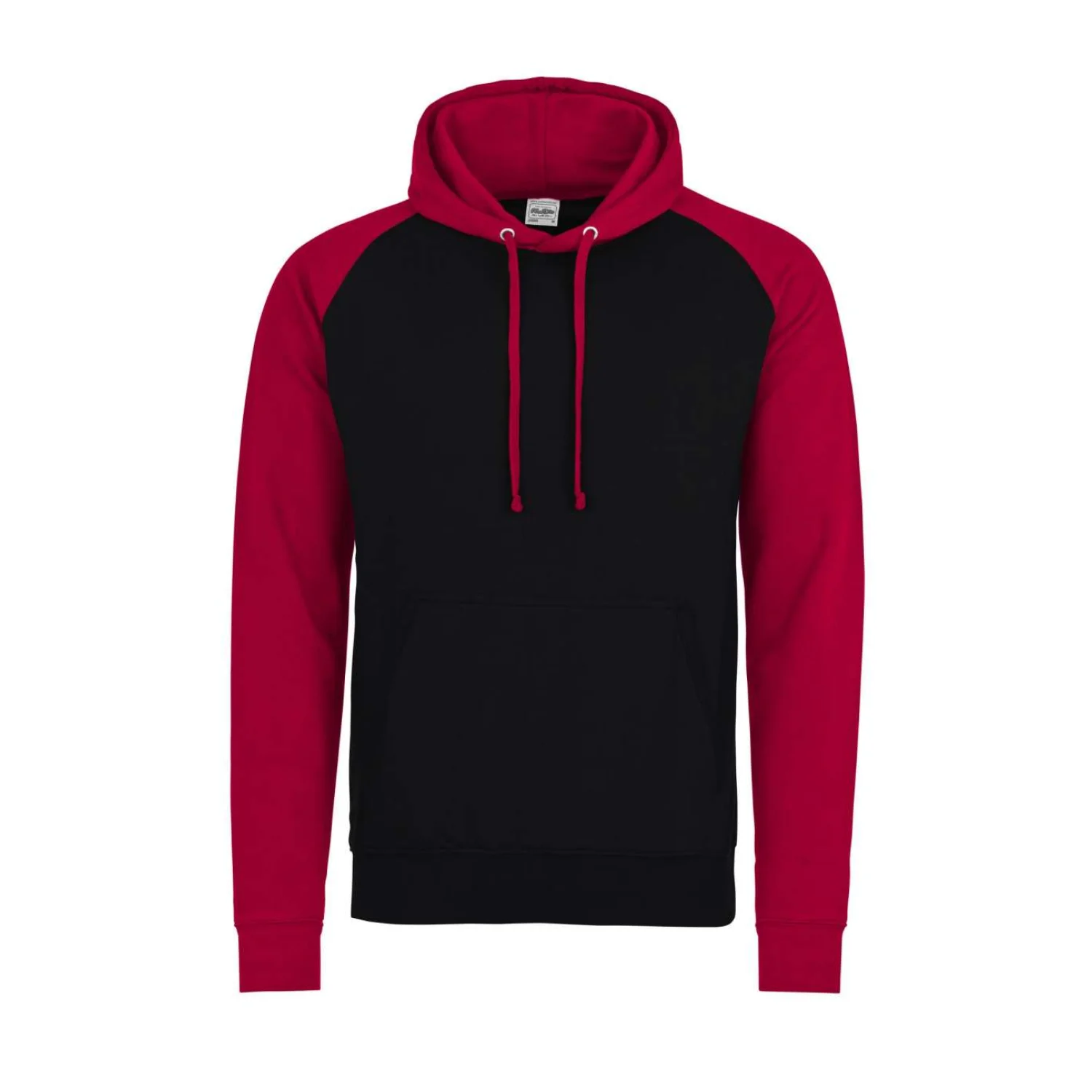 Just Hoods Baseball kapucnis pulóver pulóverek és kardigán Jet Black/Fire Red