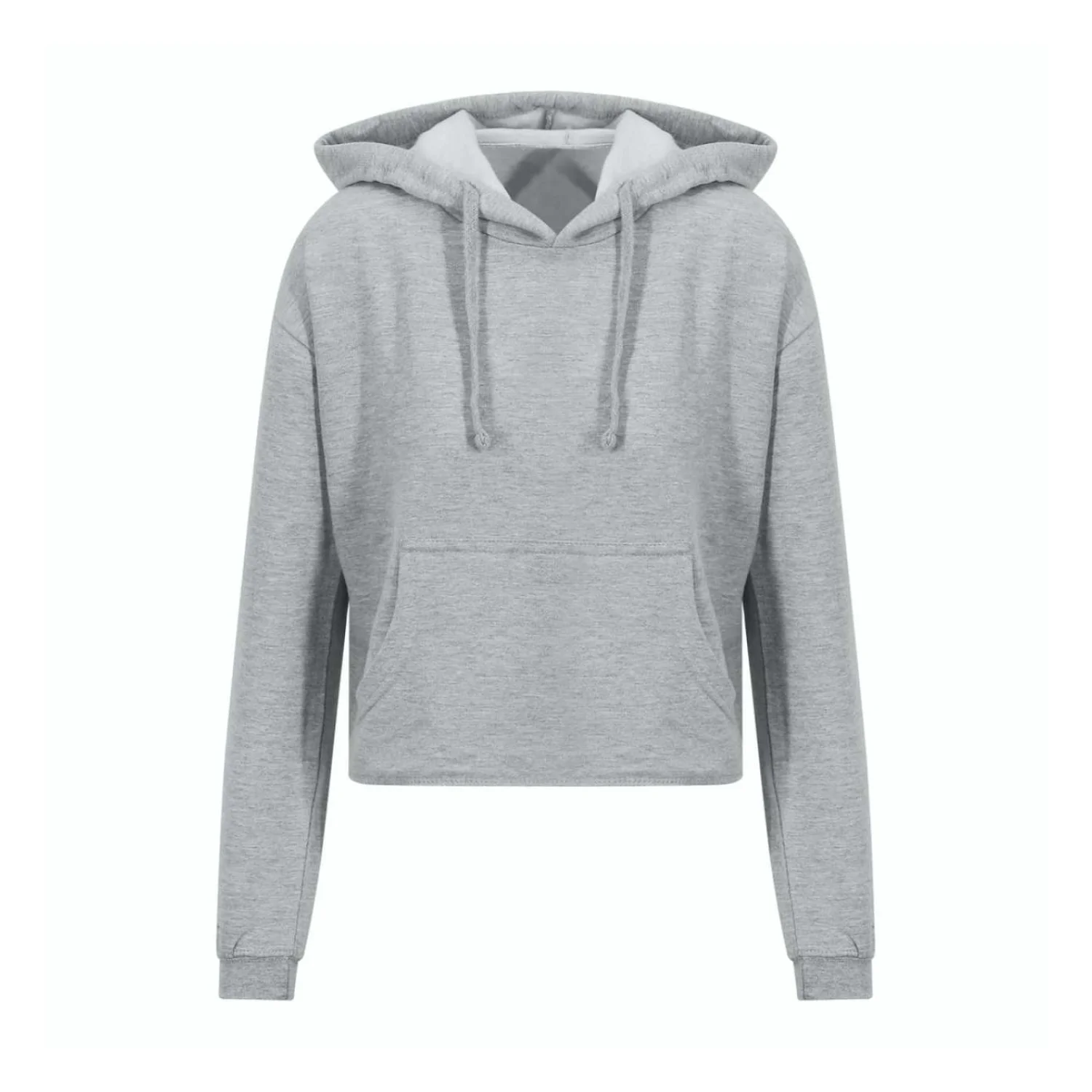 Just Hoods Női rövid fazonú kapucnis pulóver pulóverek és kardigán Heather Grey