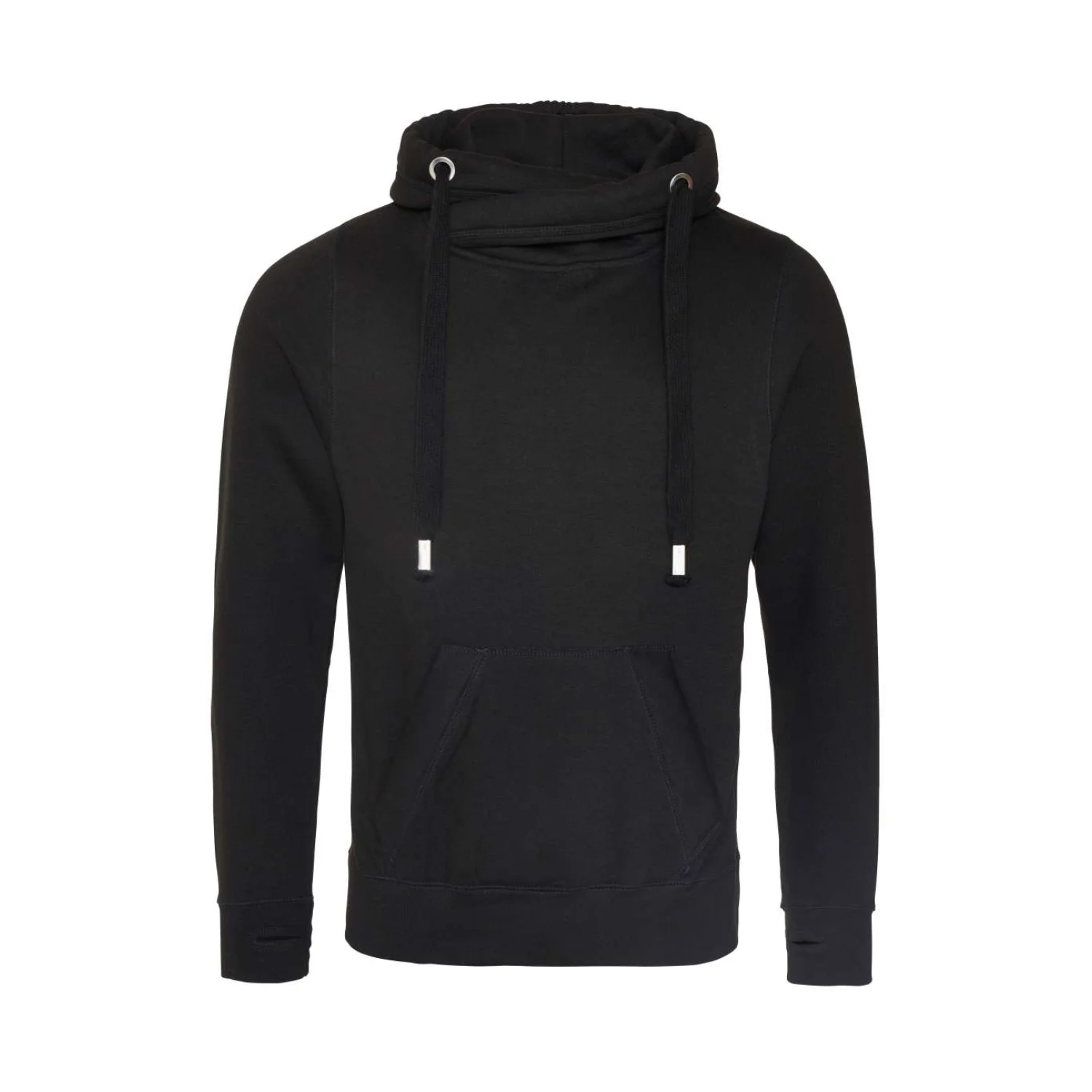 Just Hoods Keresztezett nyakú kapucnis pulóver pulóverek és kardigán Jet Black
