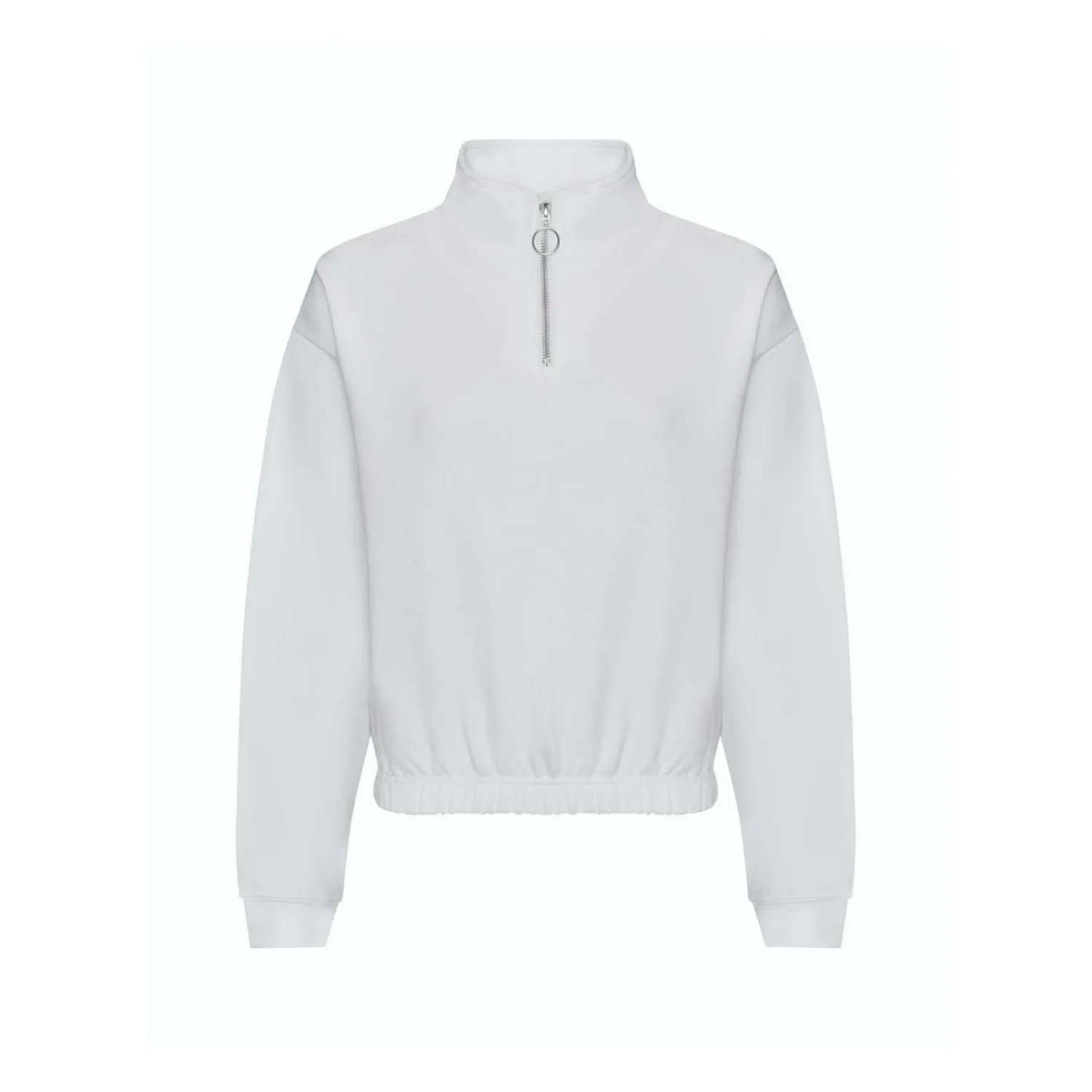 Just Hoods Női rövid fazonú 1/4 cipzáras pulóver pulóverek és kardigán Arctic White