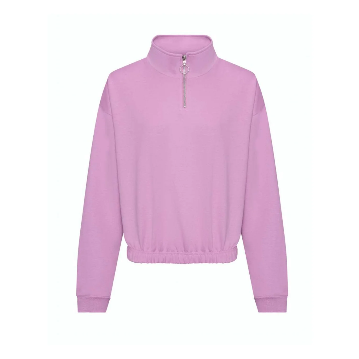 Just Hoods Női rövid fazonú 1/4 cipzáras pulóver pulóverek és kardigán Lavender