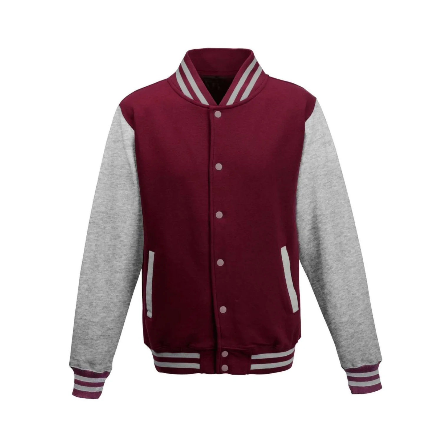Just Hoods Varsity kabát pulóverek és kardigán Burgundy/Heather Grey