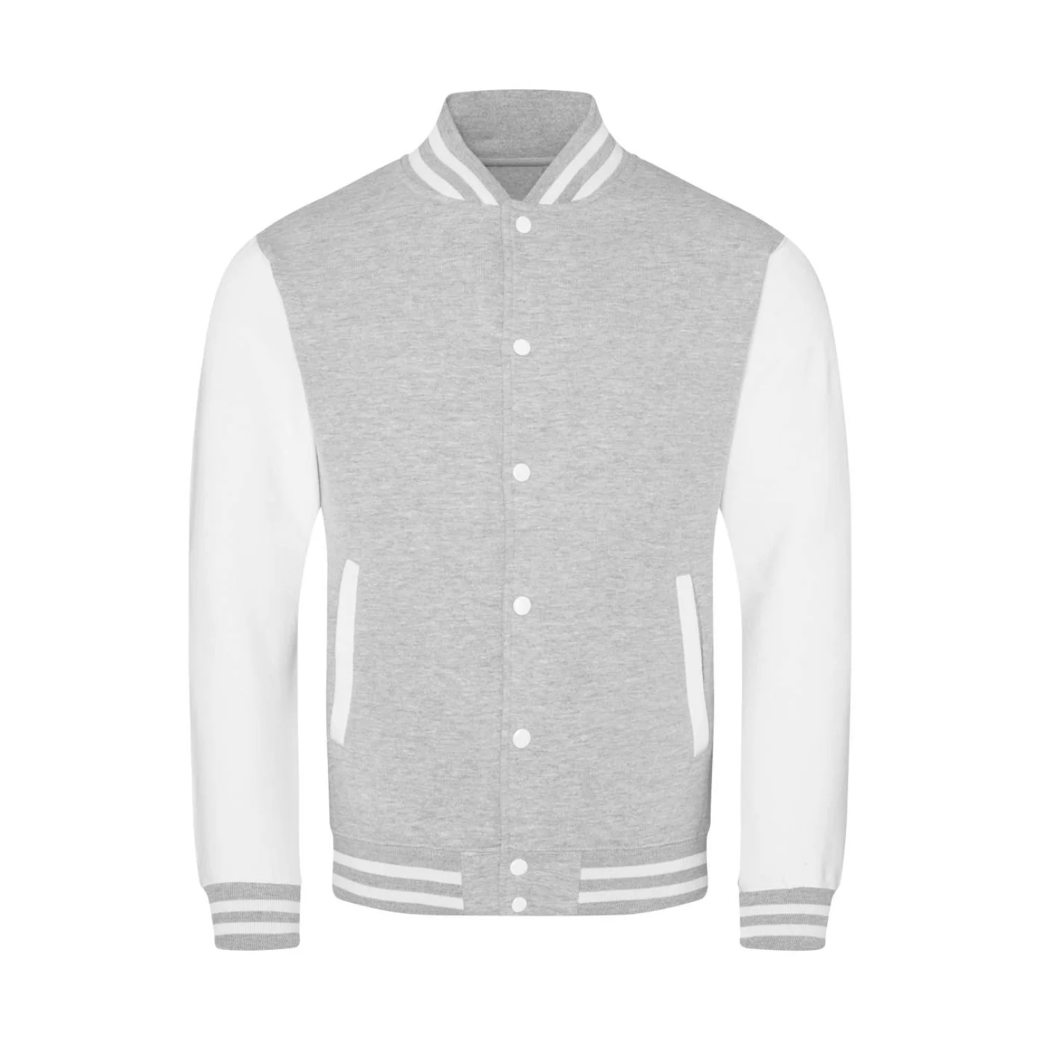 Just Hoods Varsity kabát pulóverek és kardigán Heather Grey/White