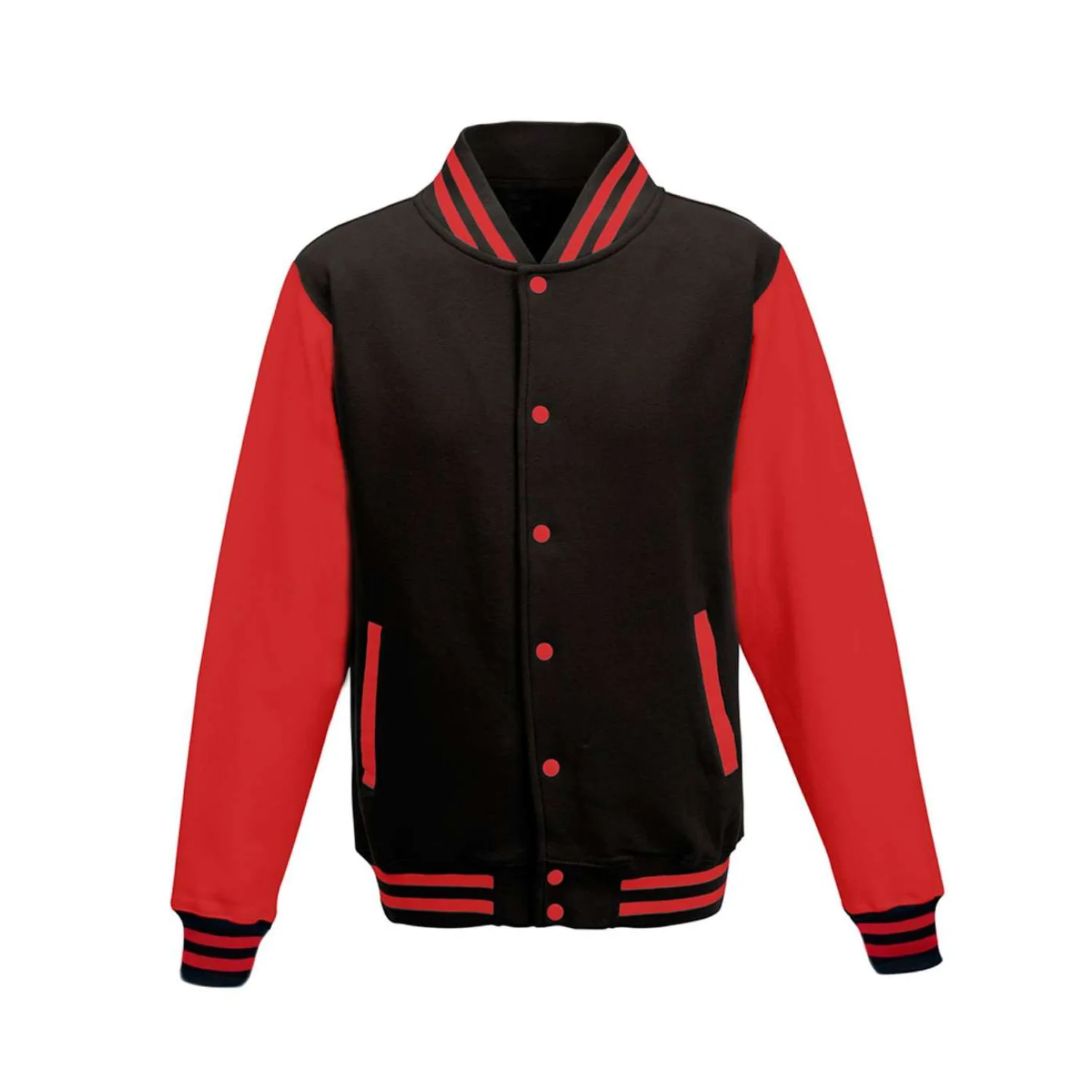 Just Hoods Varsity kabát pulóverek és kardigán Jet Black/Fire Red