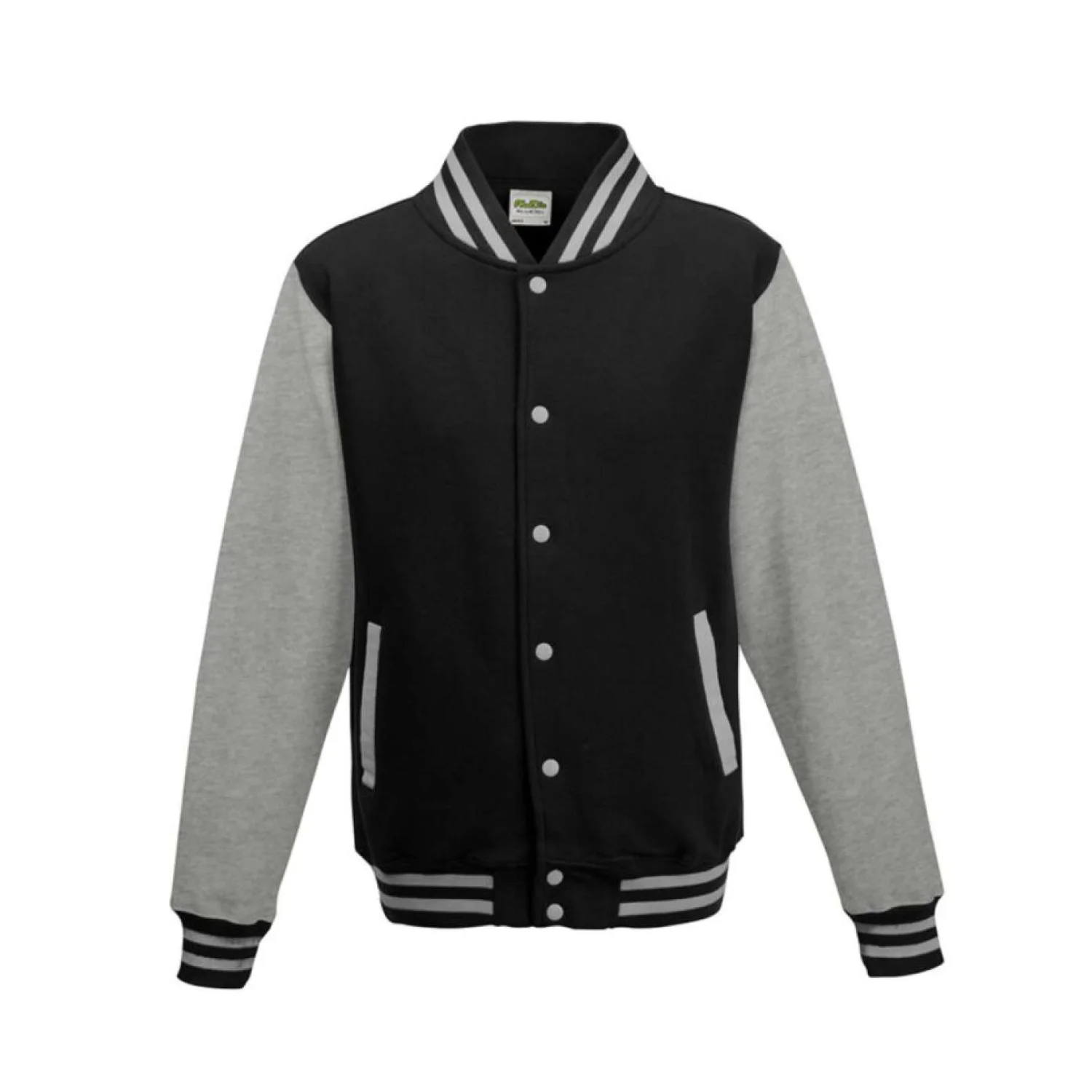 Just Hoods Varsity kabát pulóverek és kardigán Jet Black/Heather Grey
