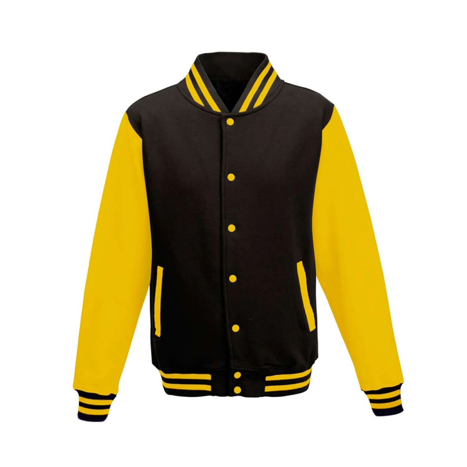 Just Hoods Varsity kabát pulóverek és kardigán Jet Black/Sun Yellow