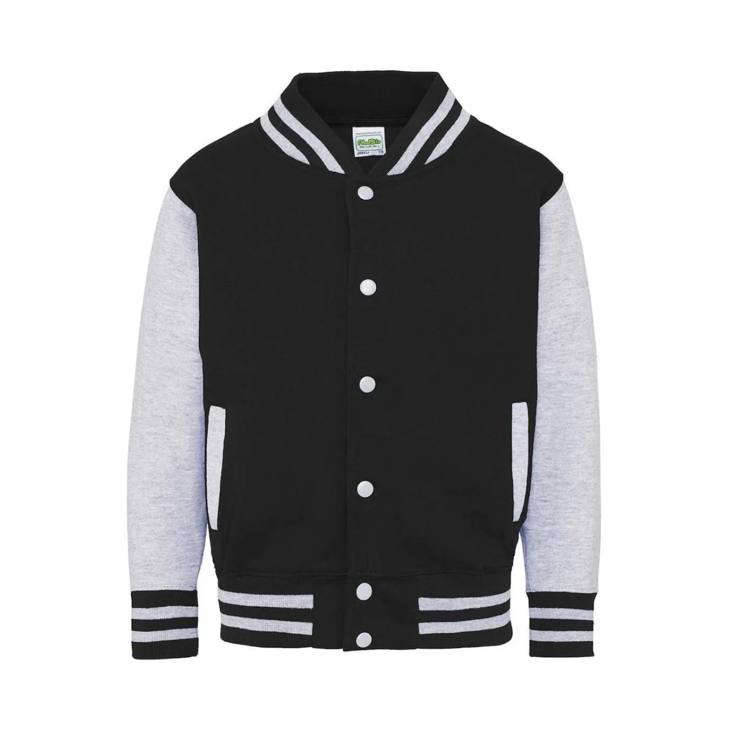 Just Hoods Gyermek varsity kabát pulóverek és kardigán Jet Black/Heather Grey