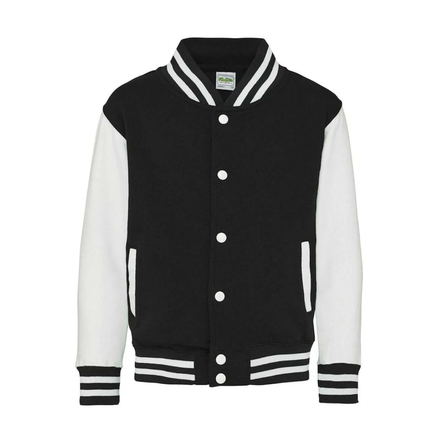Just Hoods Gyermek varsity kabát pulóverek és kardigán Jet Black/White