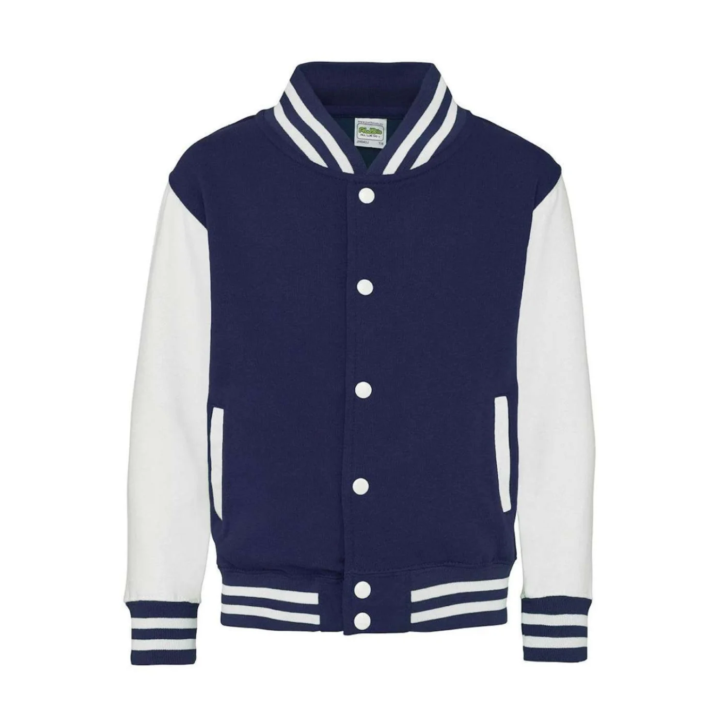Just Hoods Gyermek varsity kabát pulóverek és kardigán Oxford Navy/White