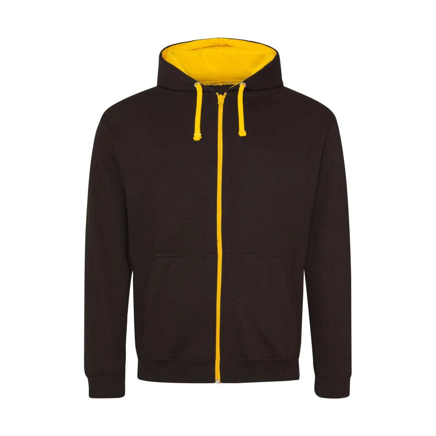 Just Hoods Varsity cipzáras kapucnis pulóver pulóverek és kardigán Jet Black/Gold