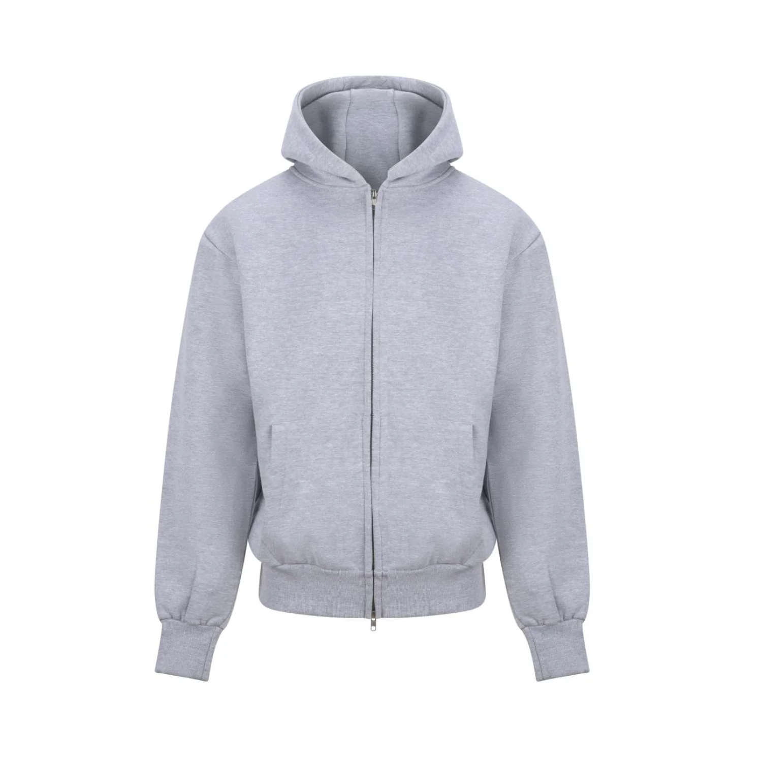 Just Hoods Signature heavyweight cipzáras kapucnis pulóver pulóverek és kardigán Heather Grey