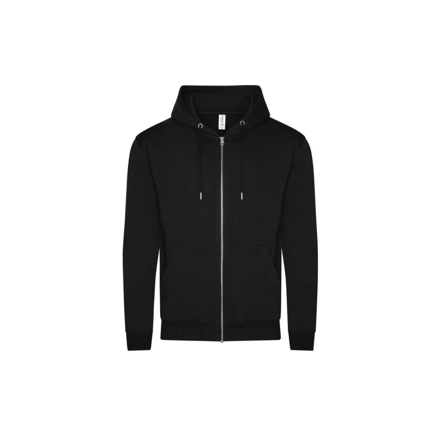 Just Hoods Organikus pamut cipzáras kapucnis pulóver pulóverek és kardigán Deep Black