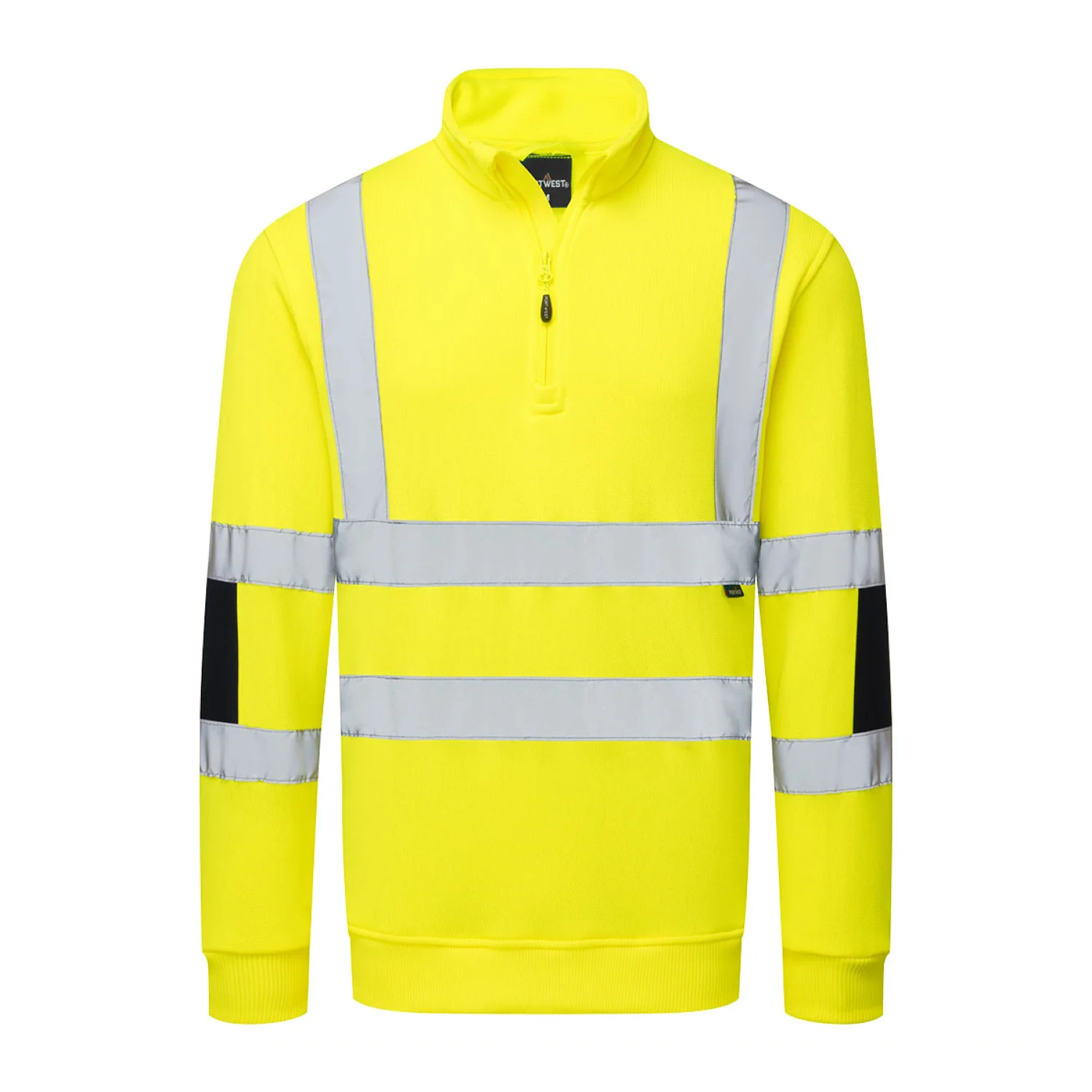 Portwest Hi-Vis cipzáras kötött pulóver sárga