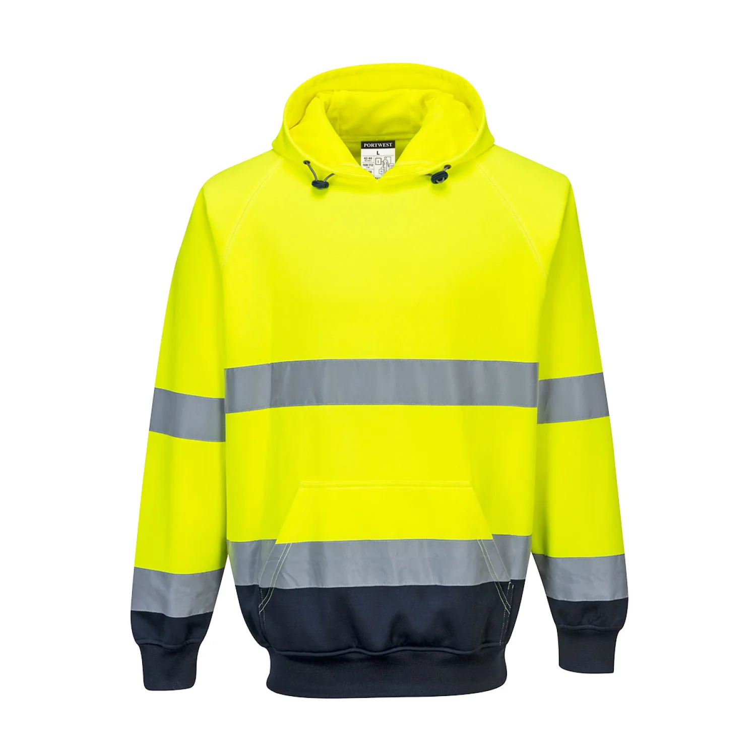 Portwest Kéttónusú kapucnis pulóver Sárga/Navy