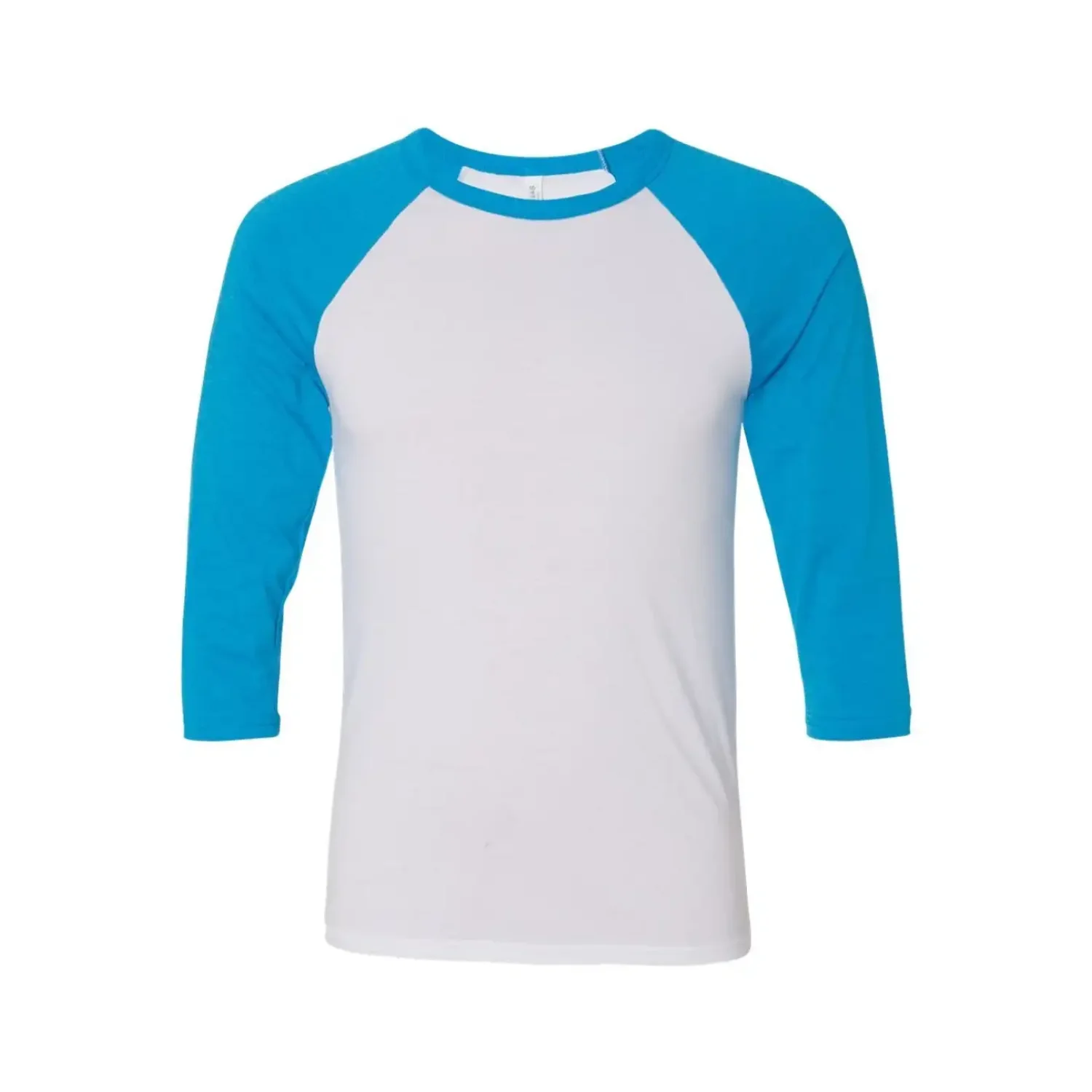 Bella Uniszex 3/4-ES ujjú baseball póló White/Neon Blue