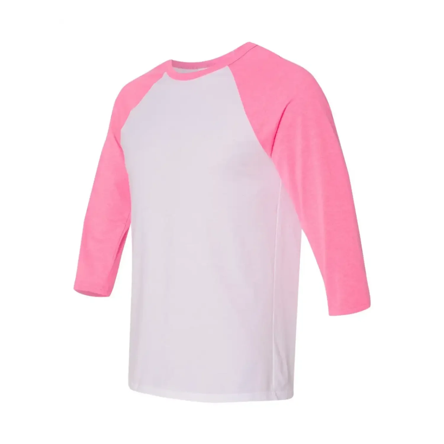 Bella Uniszex 3/4-ES ujjú baseball póló White/Neon Pink