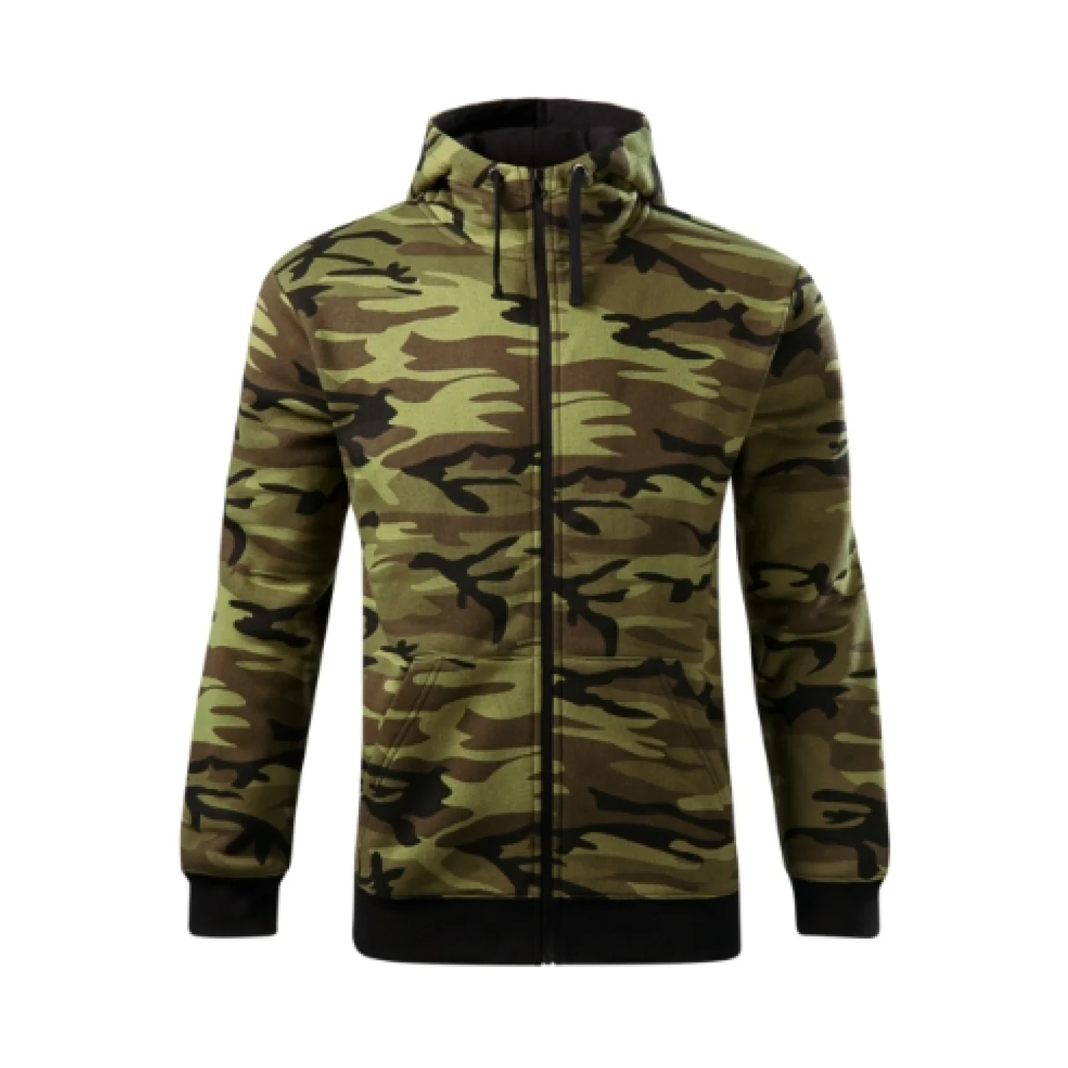 MALFINI Camo Zipper zöld terepszín 34