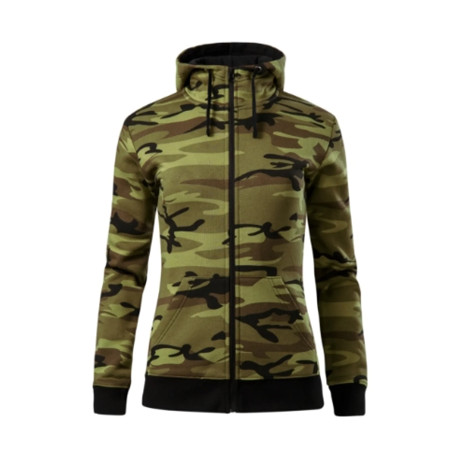 MALFINI Camo Zipper zöld terepszín 34