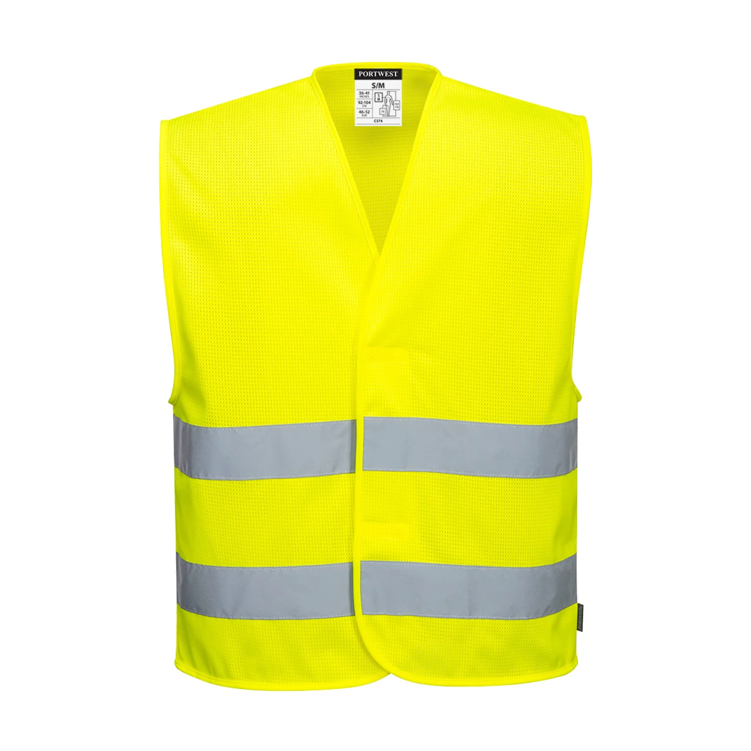 Portwest MeshAir Hi-Vis kéttónusú mellény sárga